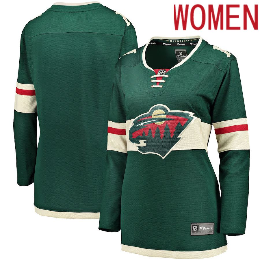 Women Minnesota Wild Fanatics Branded Green Breakaway Home NHL Jersey->customized nhl jersey->Custom Jersey